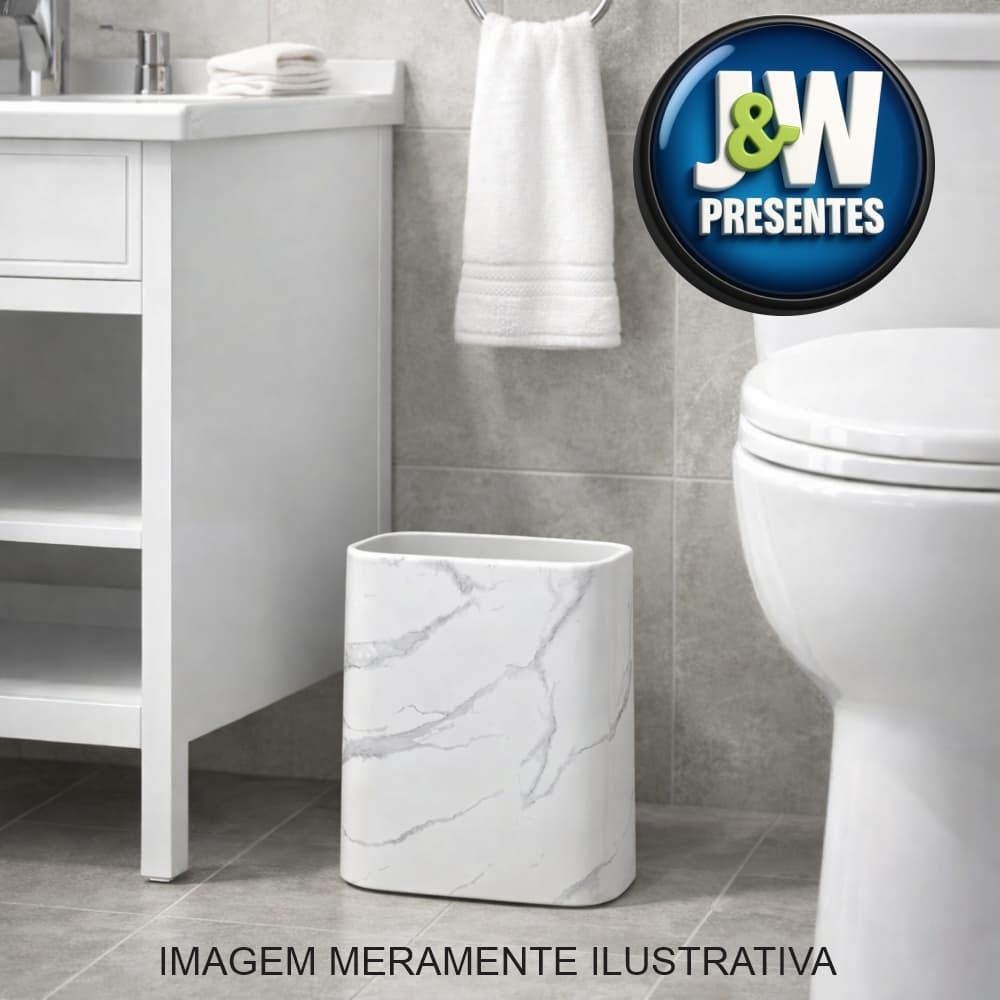 Lixeira de mármore, recipiente de lixo removível, interior elegante, reutilizável, cesta lixo cozinha, escritório