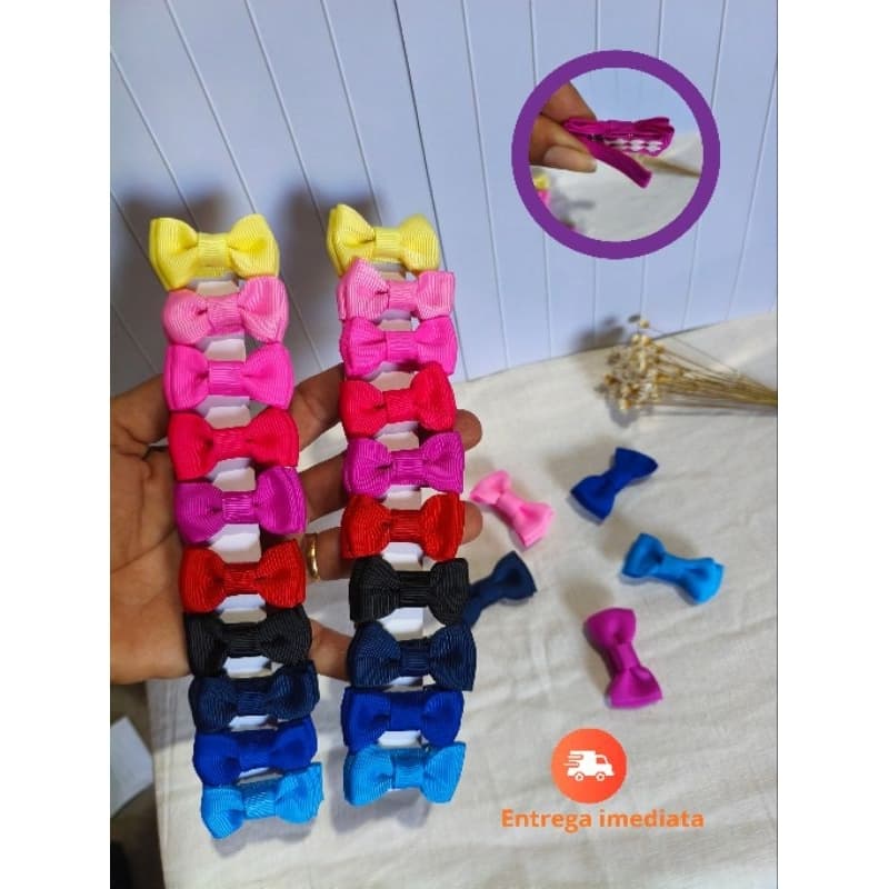 laços de bebê Kit 10 Mini Laços Bebê no velcro | Laços Artesanais Coloridos | Entrega Imediata laço de cabelo