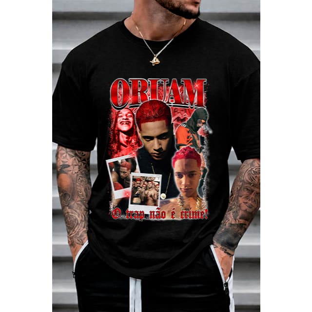 Camisa Masculina Mc Oruam Estampa Novo Lançamento