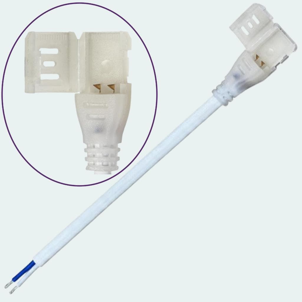 Conector Fita Led Plug Fácil Instalação Cabo Força Rabicho Mangueira Chata Bivolt 110/220v