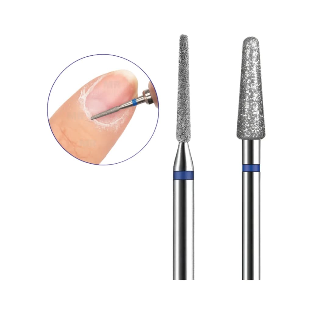Kit Broca Diamantada 718 E 720 Cutilagem Unha Gel Acabamento Prata
