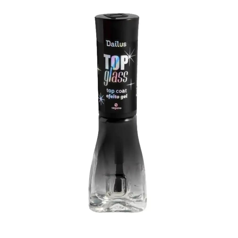 Kit 06un Esmalte Top Coat Dailus Efeito Gel 8ml Top Glass