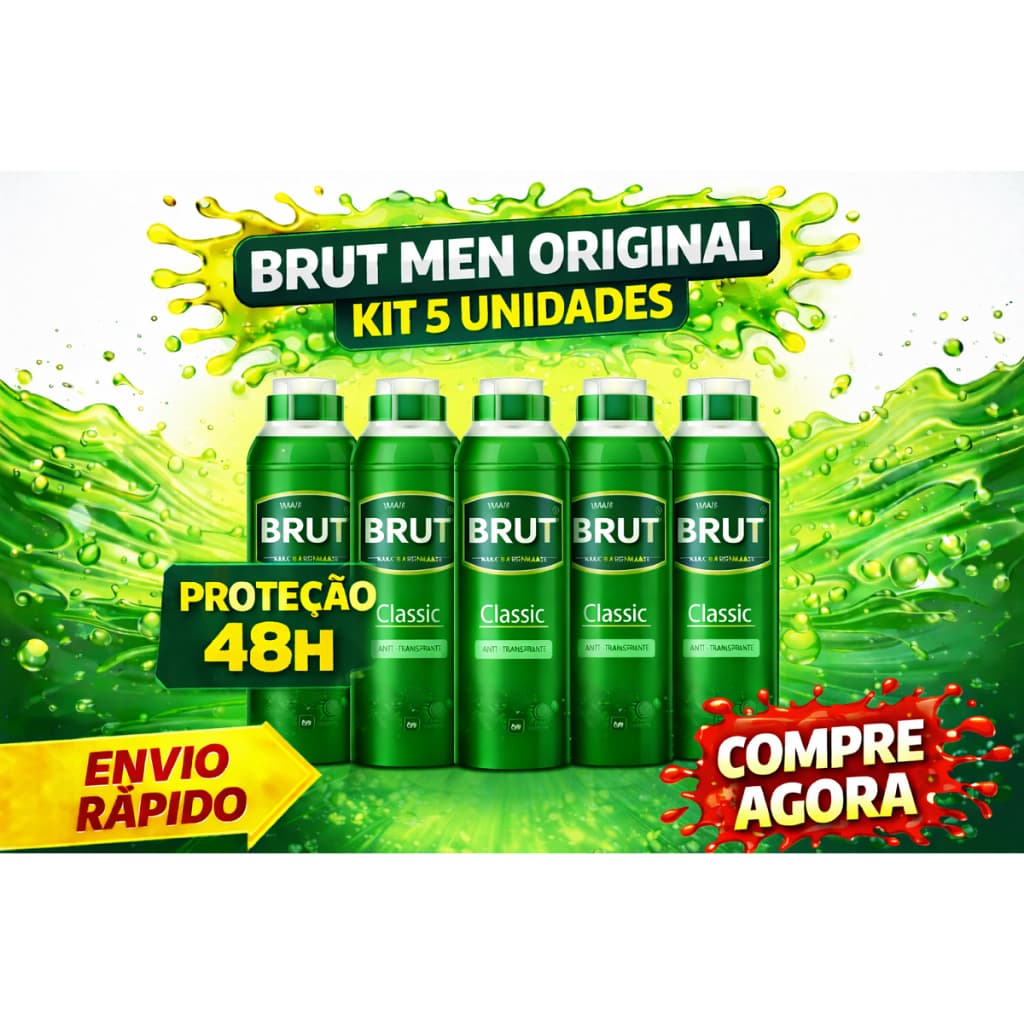 Kit 5 Desodorante Brut Men Antitranspirante 48h Classic Atitude Affection - Compre Agora Aqui