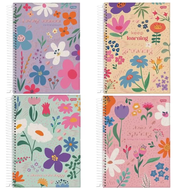Caderno Universitário 10 Materias Folhas e Flores Eco Linea