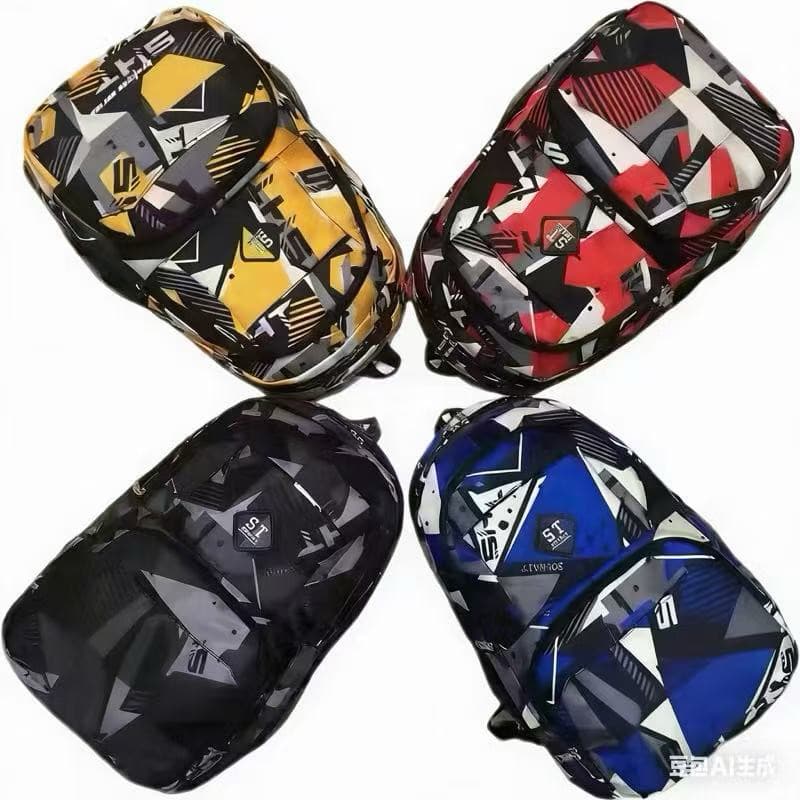 PROMOÇÃO Mochila Escolar Geométrica Unissex Impermeável Grande Capacidade Leve Resistente