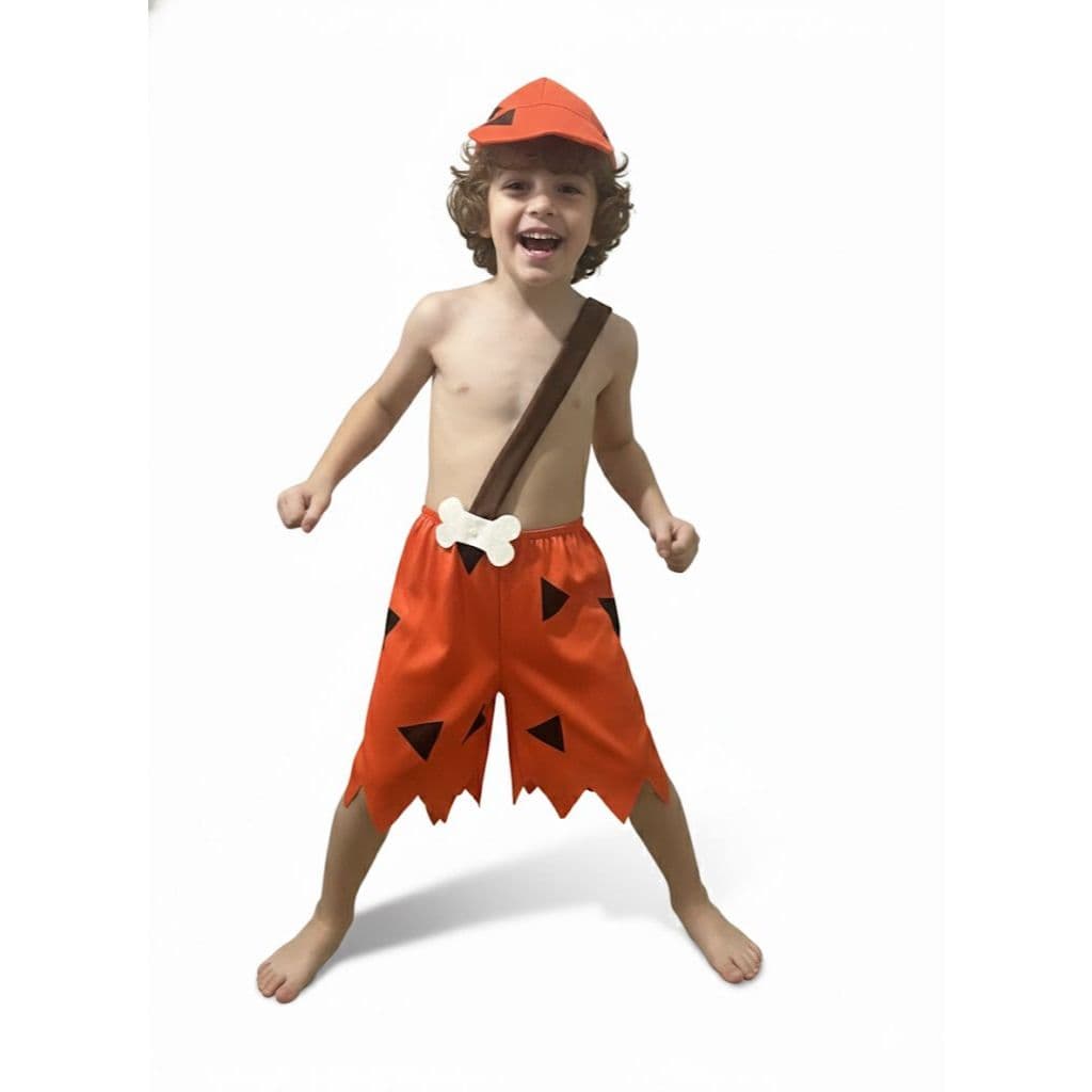 Roupa do Bambam com Bone  Flintstones , Menino Das Cavernas