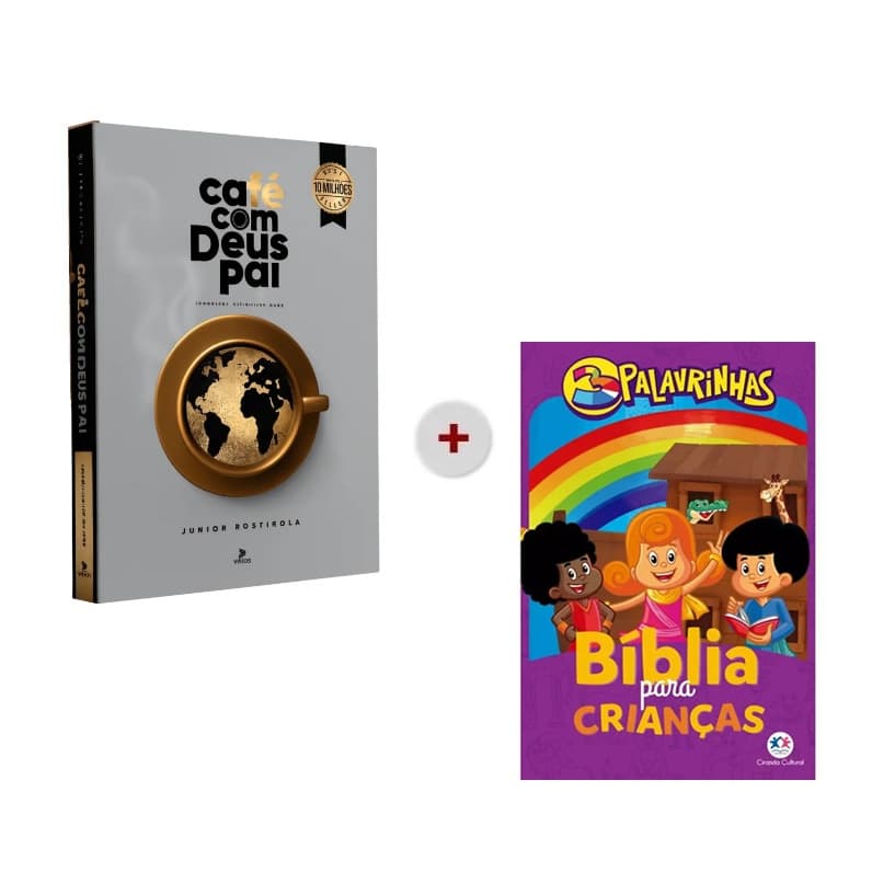 Kit 2 Livros Café Com Deus Pai 2026 mais 3 Palavrinhas Bíblia Para Crianças