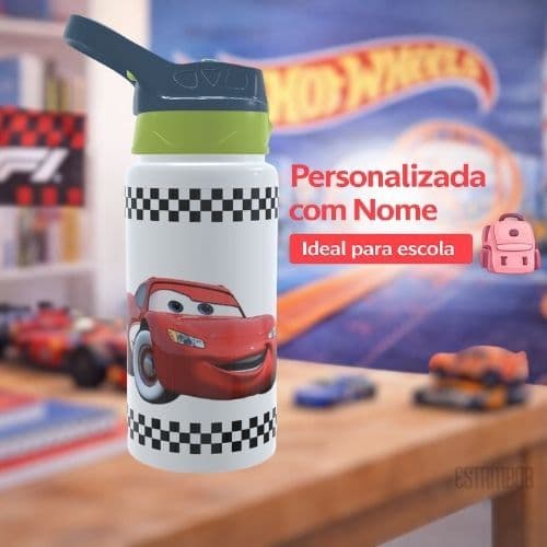 Garrafa Squeeze Personalizada CARROS Com Nome