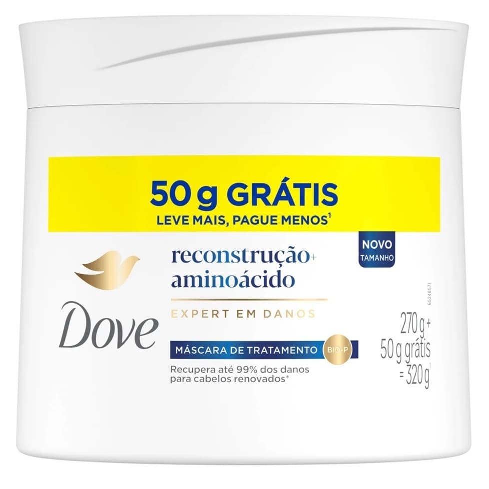 Máscara De Tratamento 2 Em 1 Dove Reconstrução e Aminoácido 320g