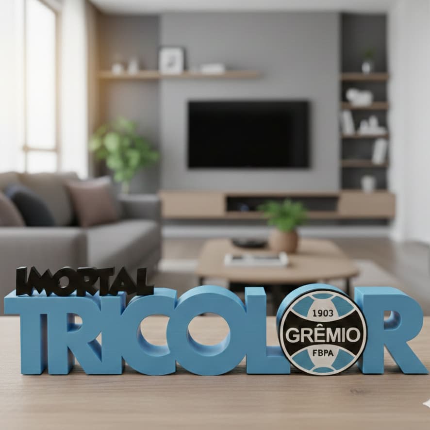 Letreiro decorativo, temático Tricolor,  enfeite de mesa, sala, escritorio, time, futebol, presente criativo