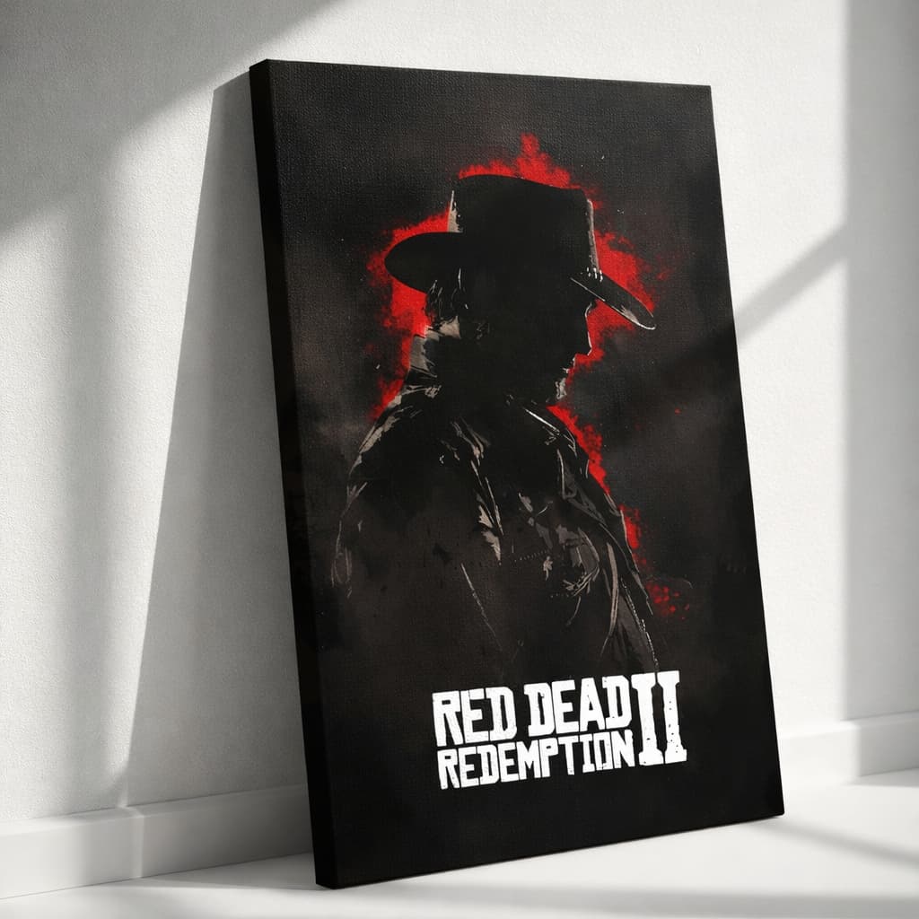 Quadro Decorativo Red Dead Redemption 2 Jogo rdr2 Arthur Morgan Sala Quarto 1 Peça