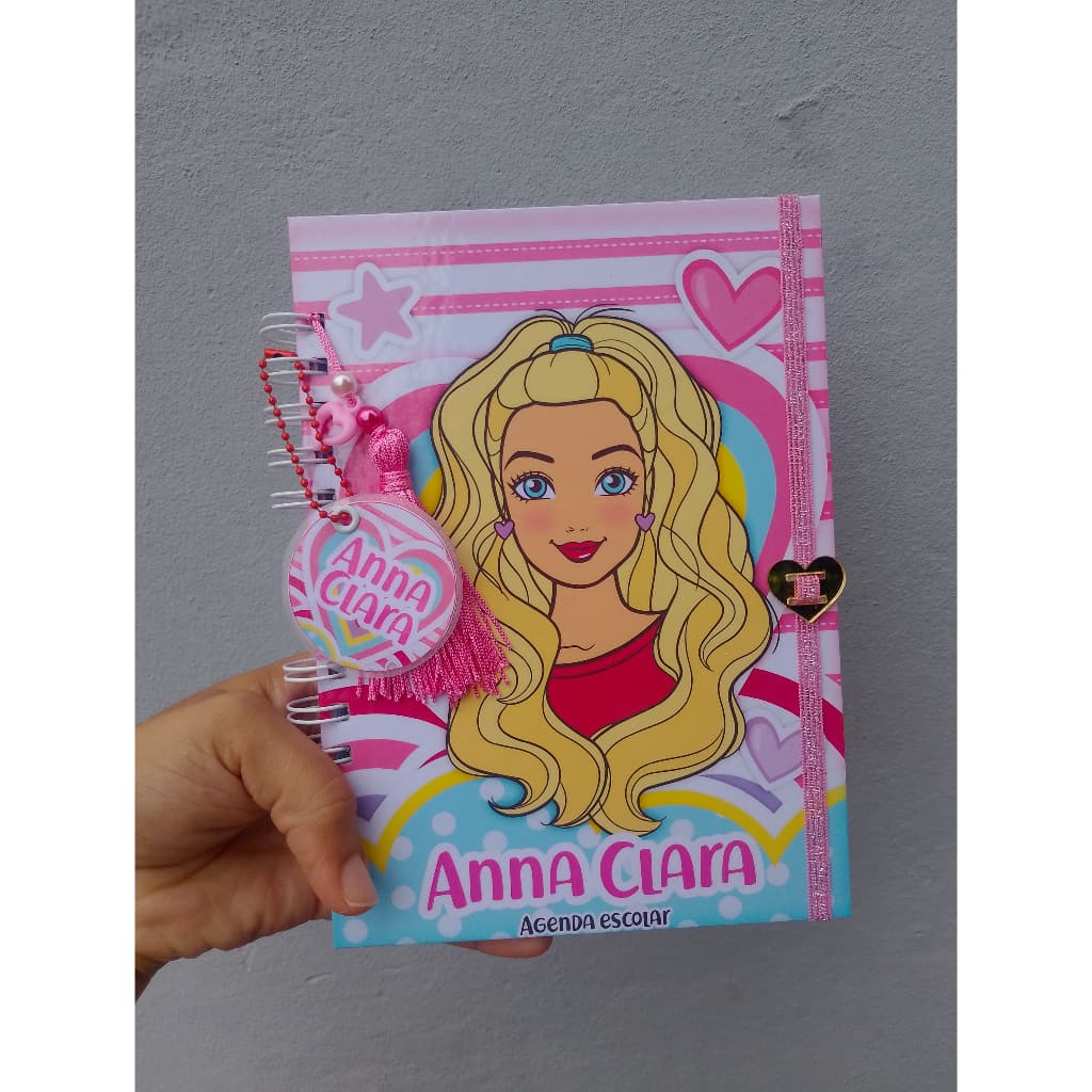 Agenda Escolar Personalizada Tema Barbie – Com Nome na Capa