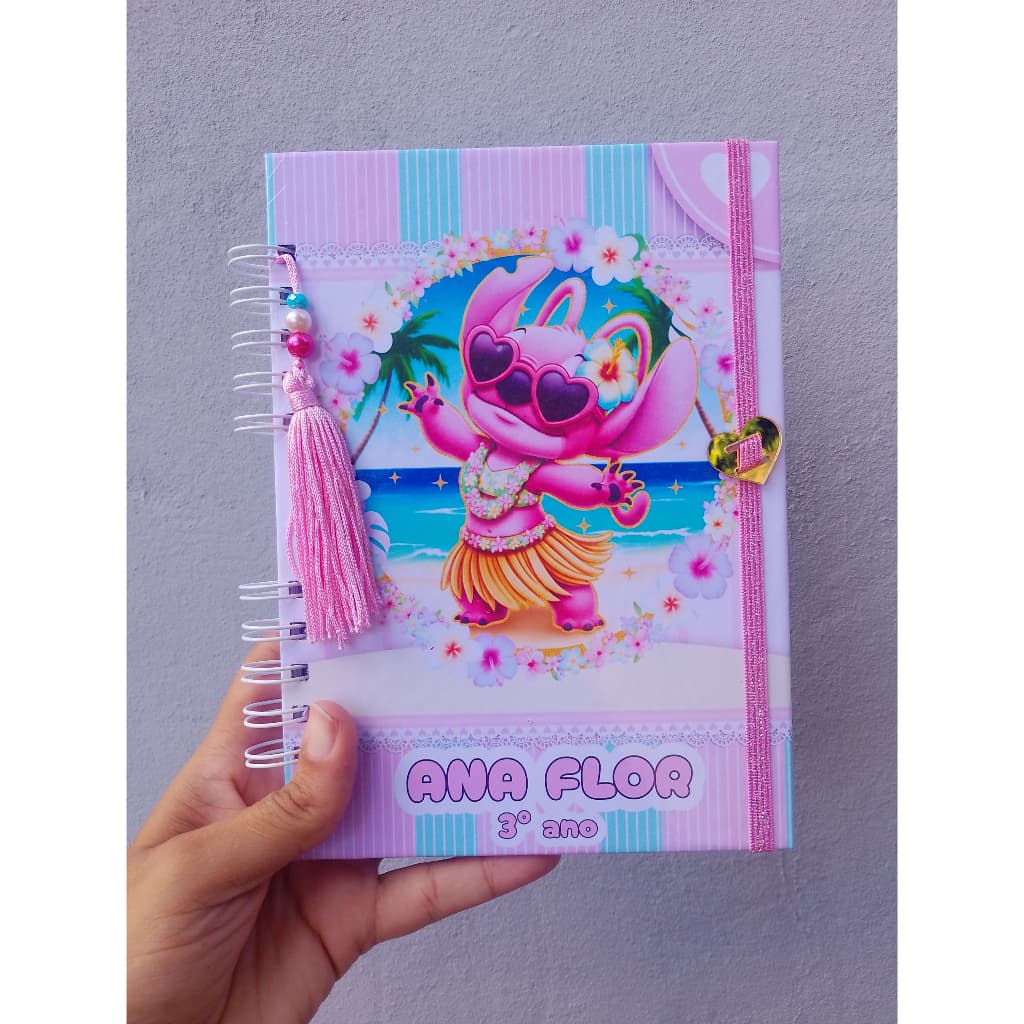 Agenda Escolar Personalizada Tema Angel – Com Nome na Capa!