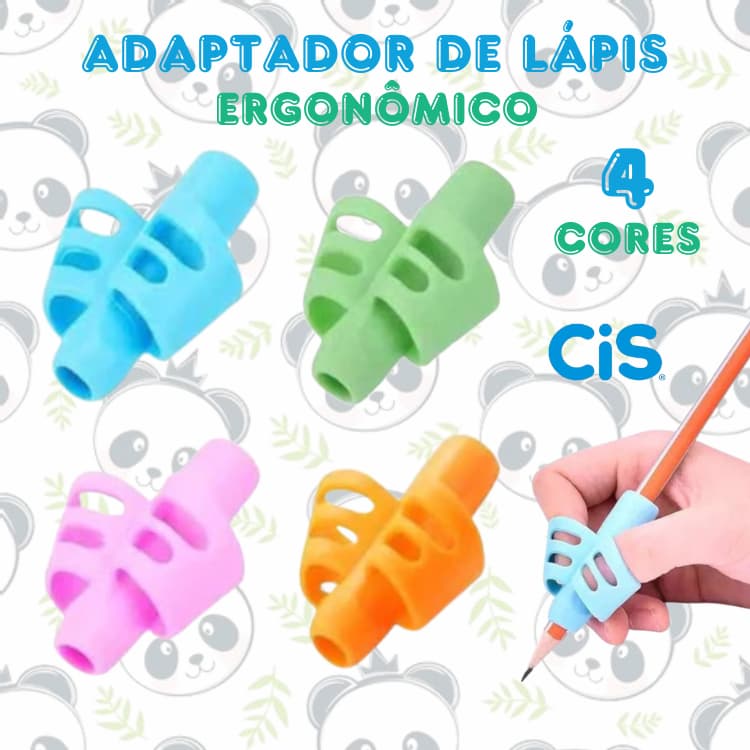 Adaptador Apoio para Lápis Encaixe no Dedo 4 Cores Unidade | CIS