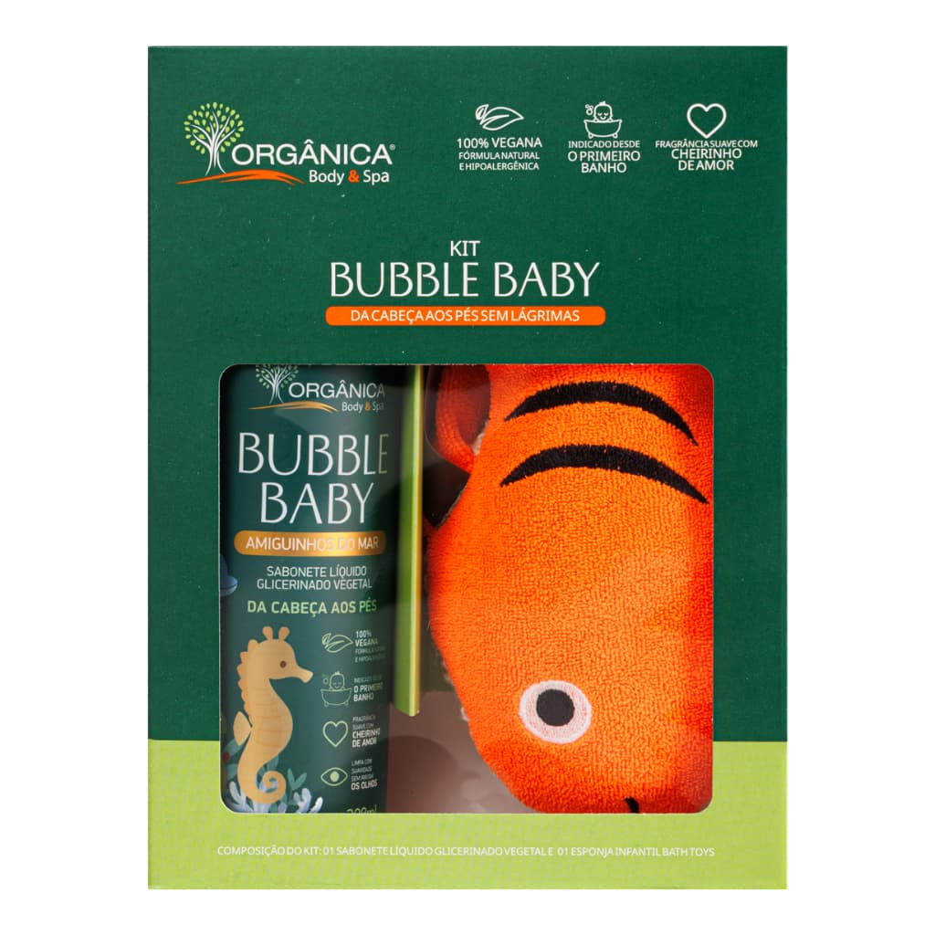 Kit Esponja E Sabonete Líquido Bubble Baby Amiguinhos Do Mar