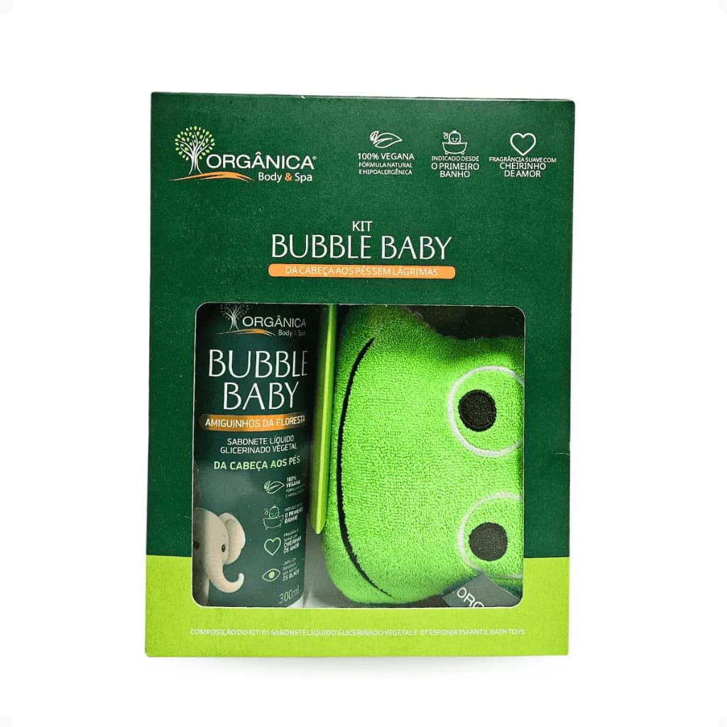 Esponja E Sabonete Líquido Bubble Baby Amiguinho Da Floresta