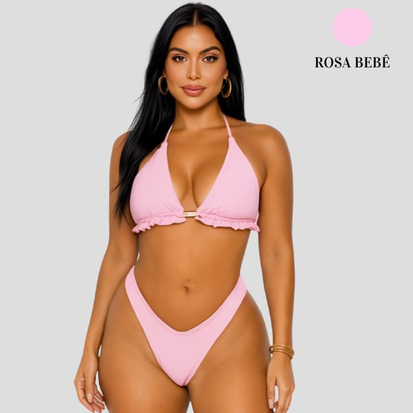 Biquine marquinha asa delta com bojo bikini feminino Suplex verão Carnaval Biquíni Feminino Moda Praia Verão carnaval