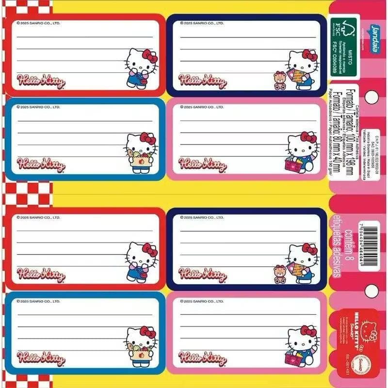 Etiqueta adesiva tema Hello Kitty - papelaria fofa