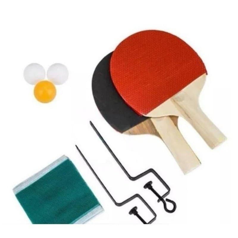 Kit Tênis de Mesa Ping Pong Completo 2 Raquetes Rede + 3 Bolinhas