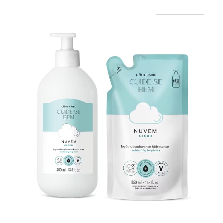 Combo Cuide-se Bem Nuvem: Loção Corporal 400ml + Refil 350ml