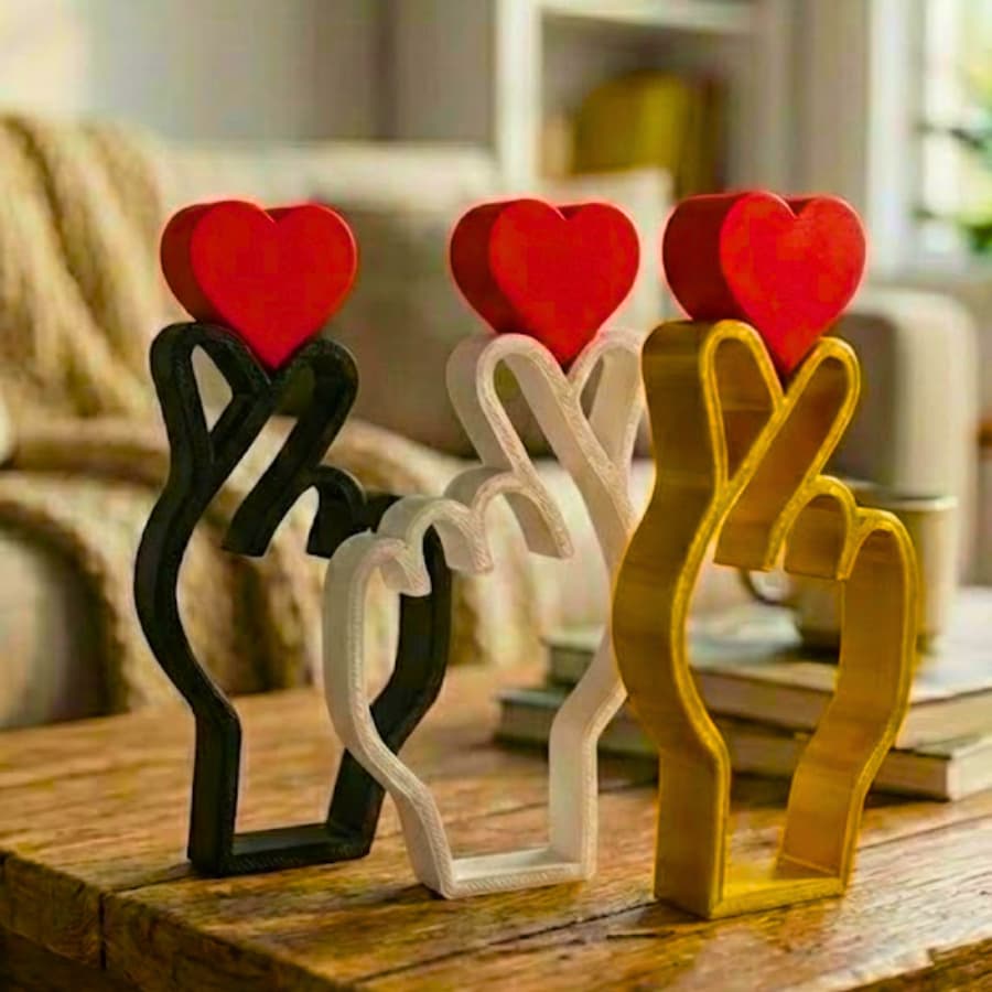 Escultura Mão Coração de Dedo K-Pop Dorama Decoração 3D 17cm
