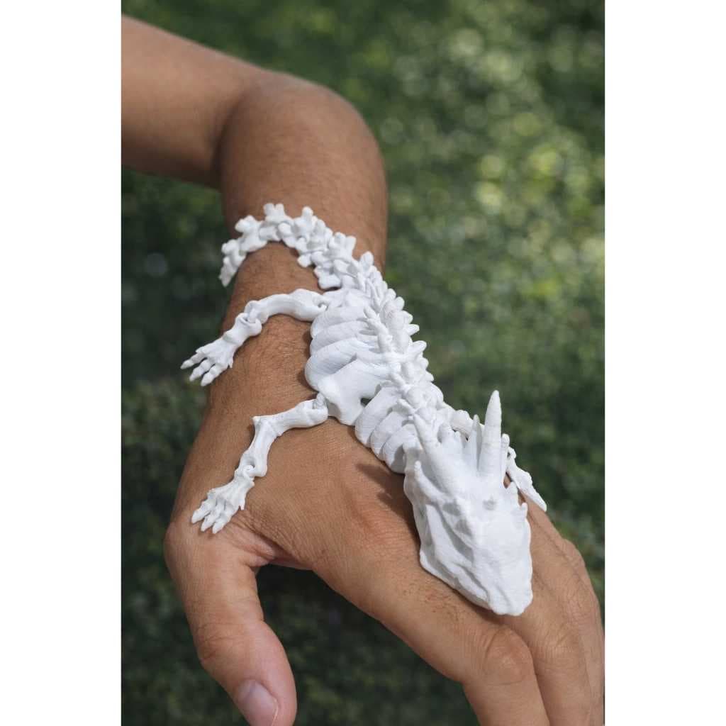 Esqueleto de Dragão Articulado Flexível 3D - Decoração Geek e Colecionável Gamer