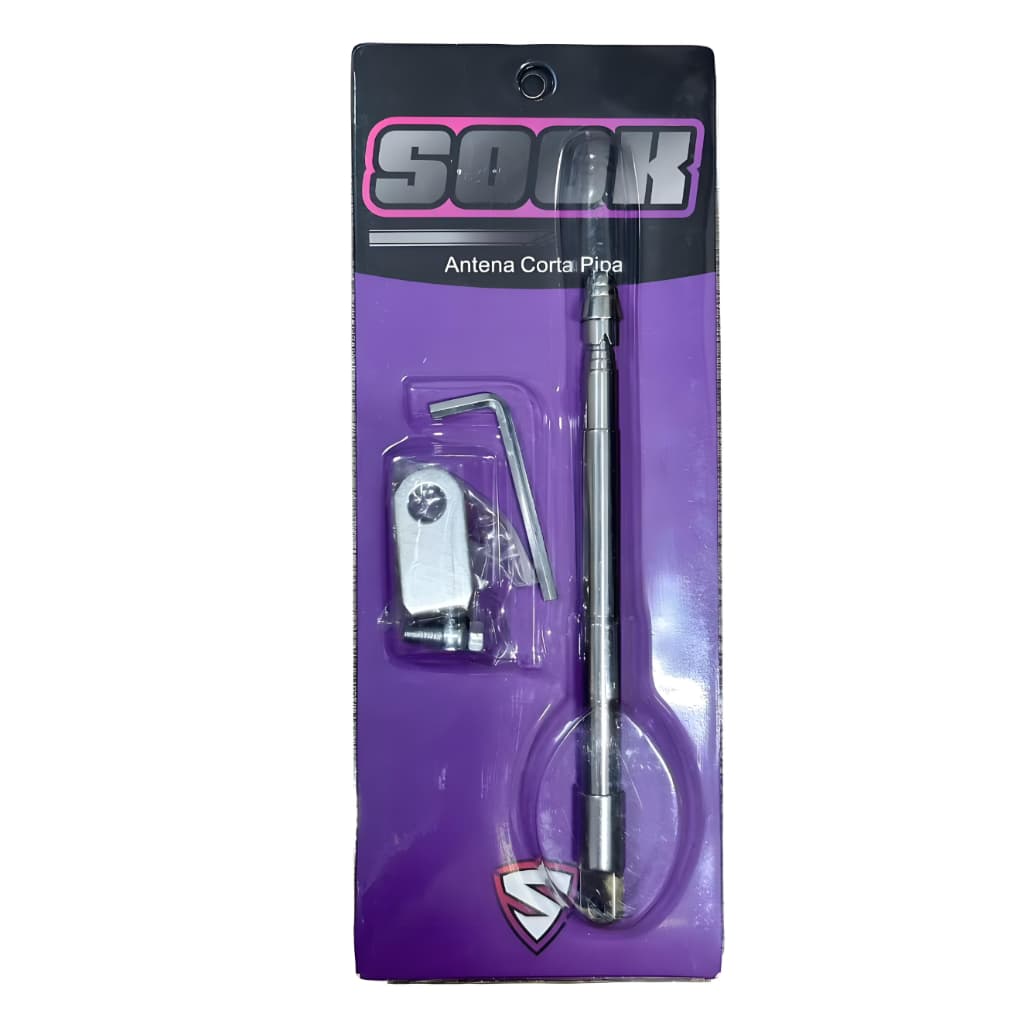 Antena Retrátil Corta Pipa Para Moto 7 Estágios Retrovisor Aço Inox Guidao