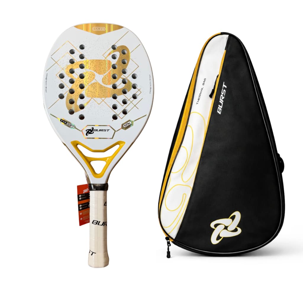 Raquete de Beach Tennis BURST Haze 12K Carbon White Gold