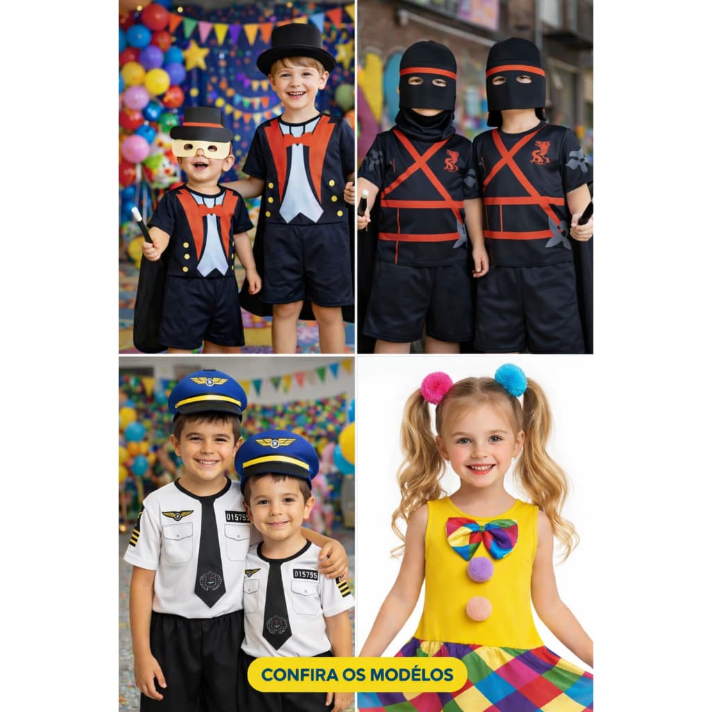 Fantasia Infantil Variadas Roupa Carnaval e Halloween Menino Menina
