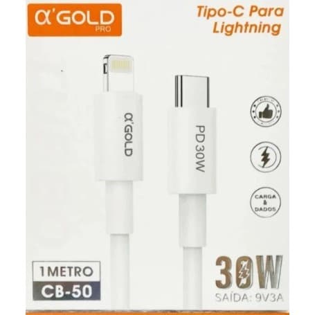 Cabo Iphone Lightning  X Tipo C Reforçado 1M, Compatível com iPhone 6 7 8 X XS 11 Se 12 XR 13 14 Pro Max –  Turbo