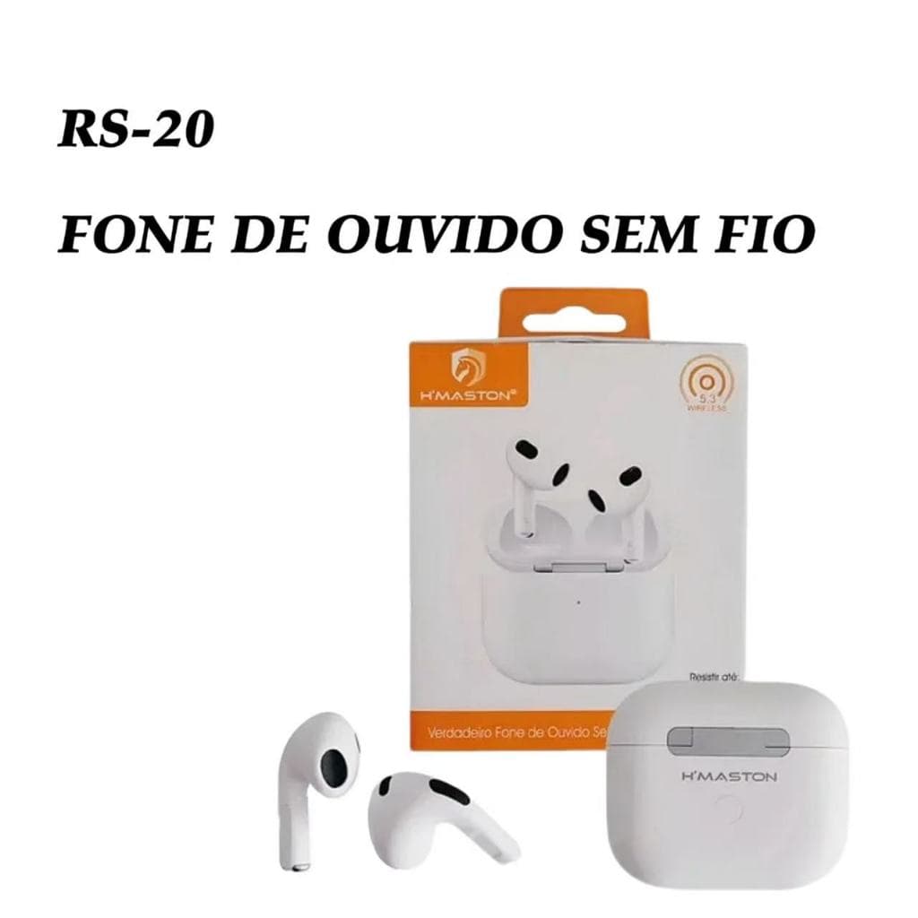 FONE DE OUVIDO SEM FIO-H'maston RS-20 Sem Borracha