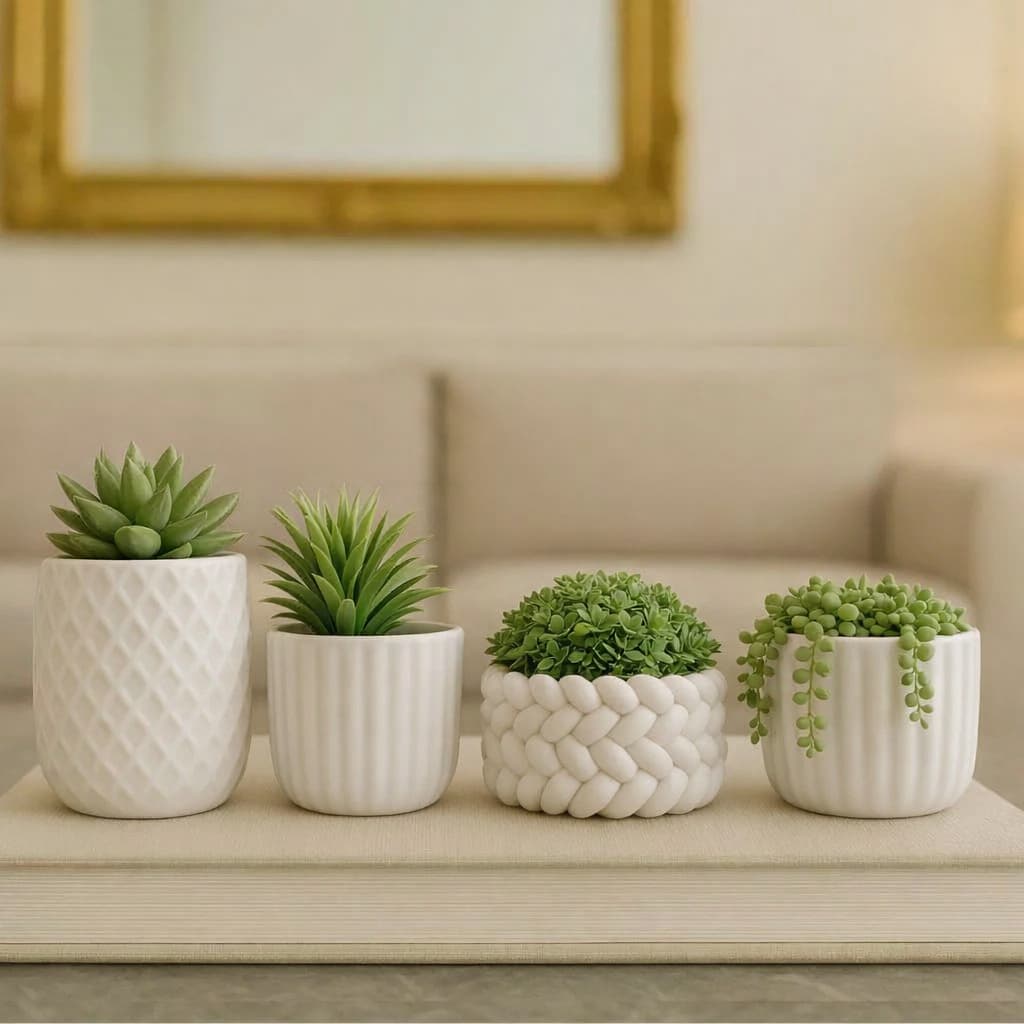 Kit Vasos Decorativos com Plantas Artificiais – Decoração Moderna e Elegante