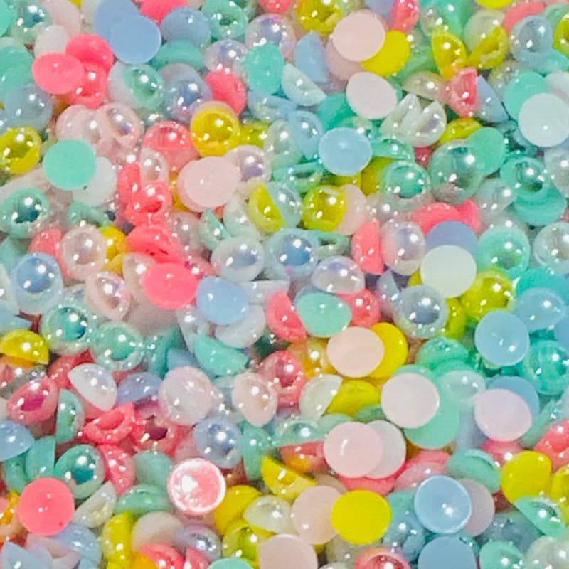 Kit Meia Pérola Íris 6mm -1000 ou 2000 aprox.– Candy Colors (Pacote 65g ou 130 gramas)