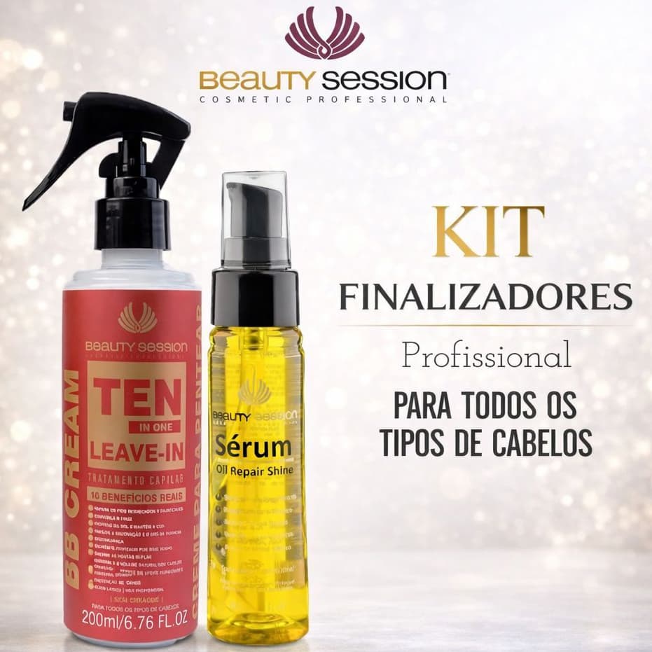 Reconstrutor Bb Cream Ten In One Leave-In 200 ml + Reparador Pontas Oil repair Shine 45 ml - Beauty Session