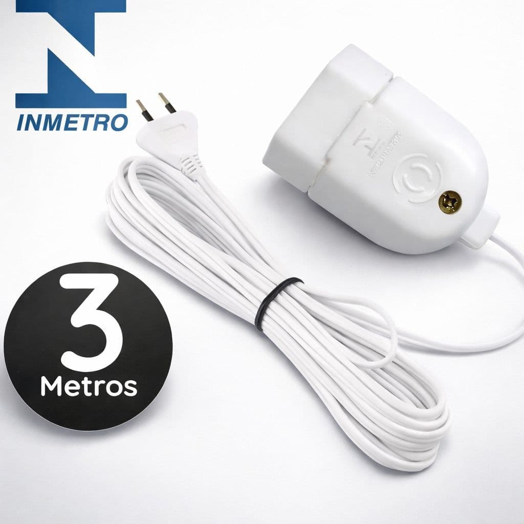 Extensão elétrica Bivolts Reforçada  3 metros cabo 2.5mm