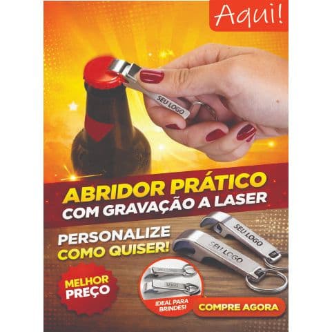 Abridor de Garrafas e Latas Metálico, Empresa, casamento, aniversário, brinde, brindes.