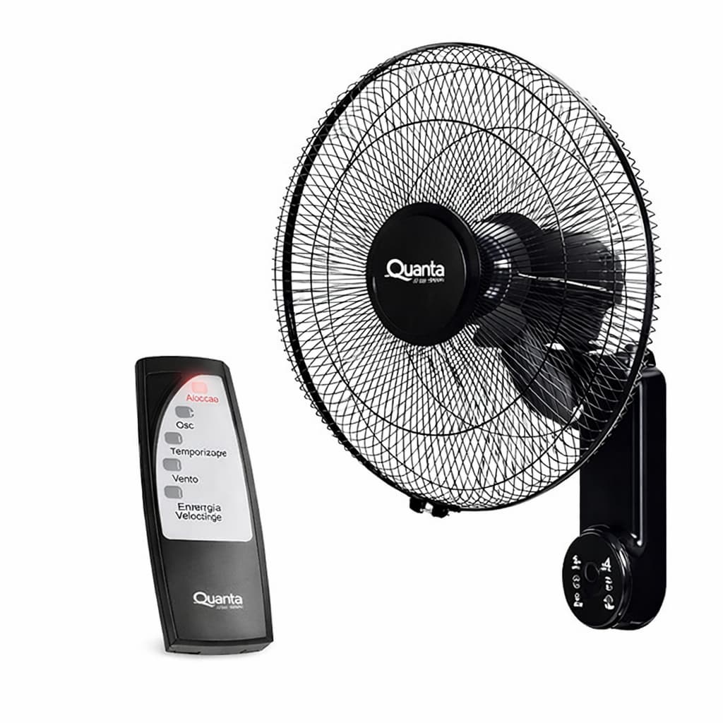 Ventilador de Parede Quanta 60W Com Controle Remoto 3 Velocidades 16'' 110V
