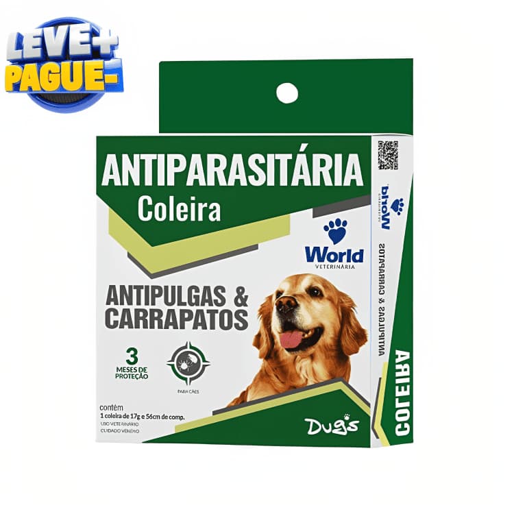 Coleira Dugs 17g • Antipulgas e Carrapatos para Cães • Proteção Prática