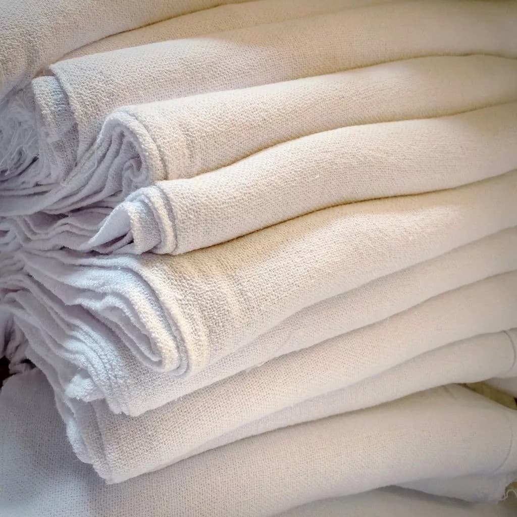 Pano de Chão Branco Alvejado – Kit 3/5/10/15/20 Unidades 100% Algodão 62x38cm Super Absorvente