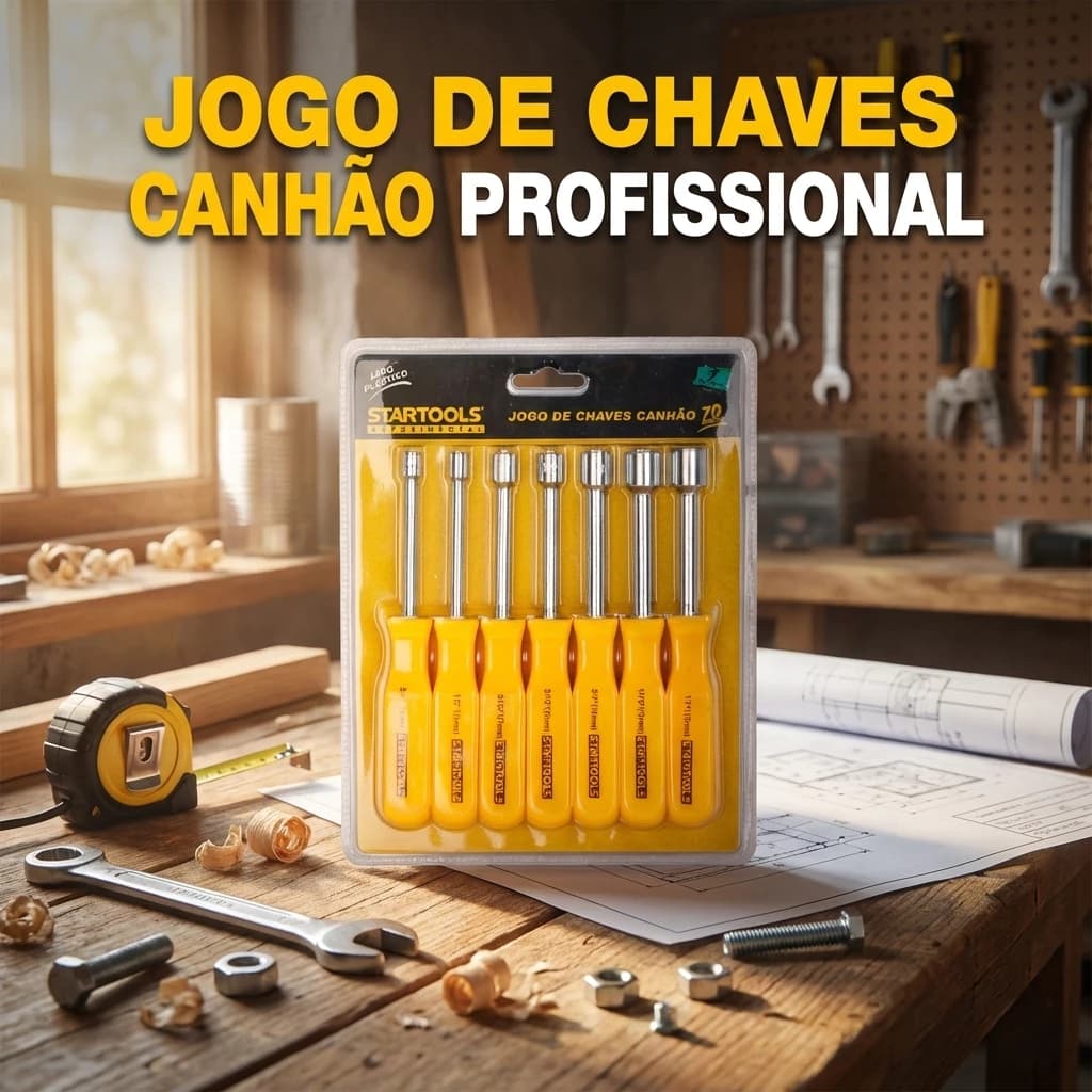 Jogo com 7 Chaves Canhão 70mm – Ferramenta Profissional para Porcas e Parafusos