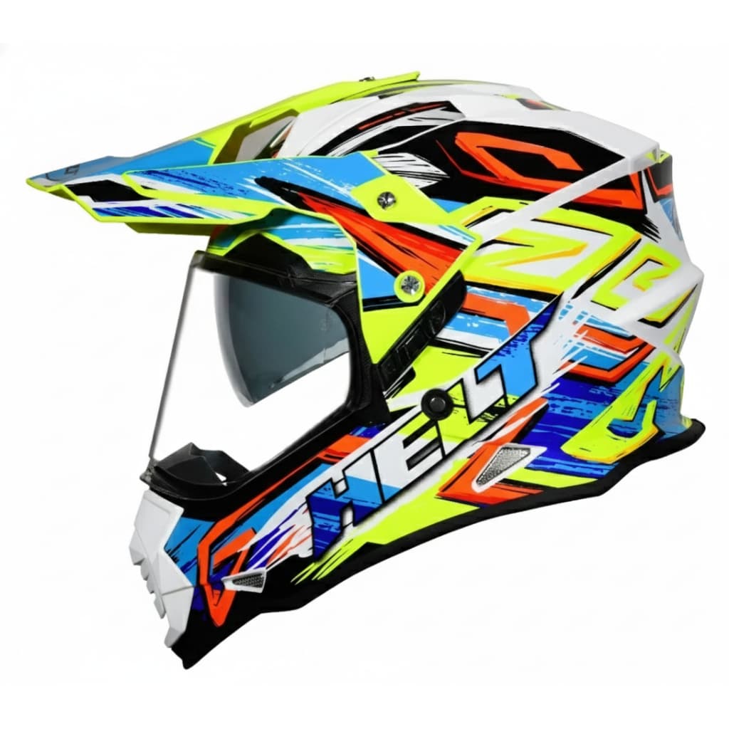 Capacete Cross Vision Glass C/ Oculos Abs Rally Viseira anti risco Trilha Tamanho 60 Original Helt