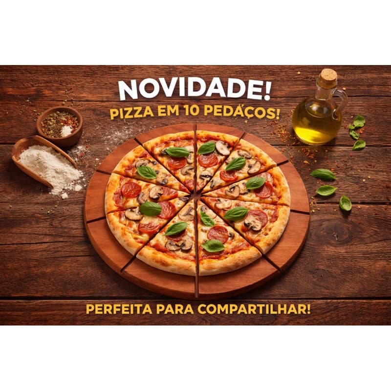 Tábua Para Pizza 10 pedaços - 42cm Diâmetro