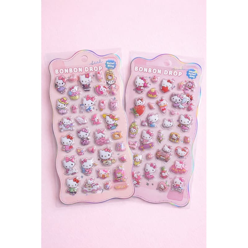 Cartela de figurinhas adesivas em relevo puffy cute | Hello kitty asthetic | scrapbook, Planner e decoração