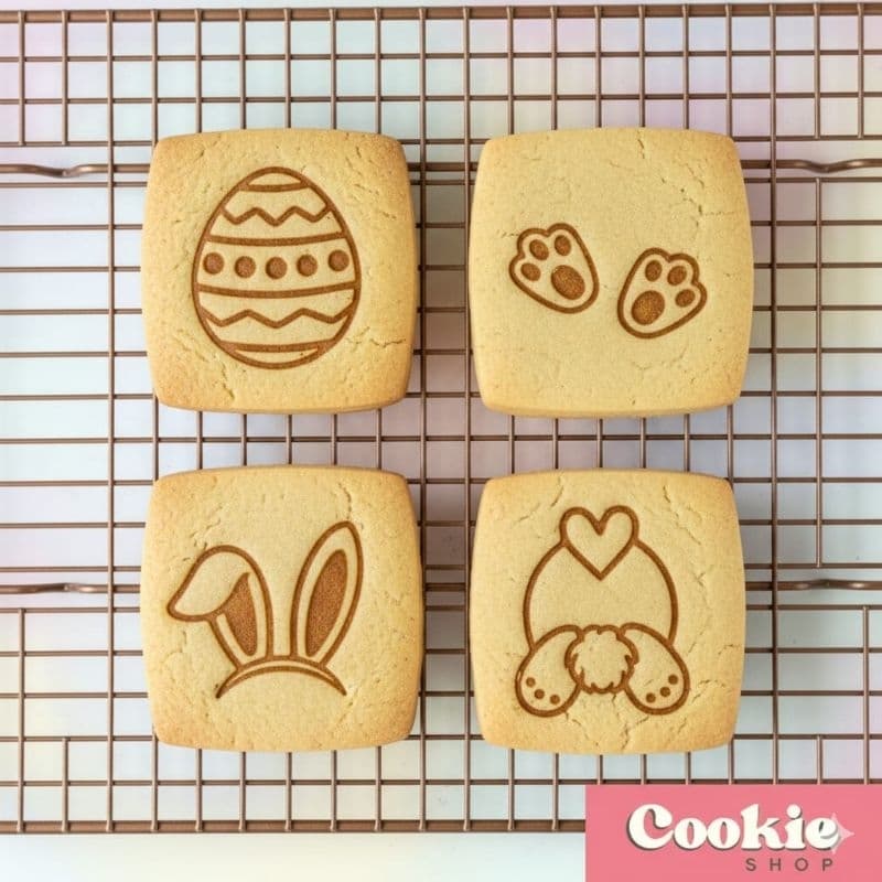 Cortador + Carimbo Coelinho da Páscoa de Biscoito, Massas, Doces e Pasta Americana