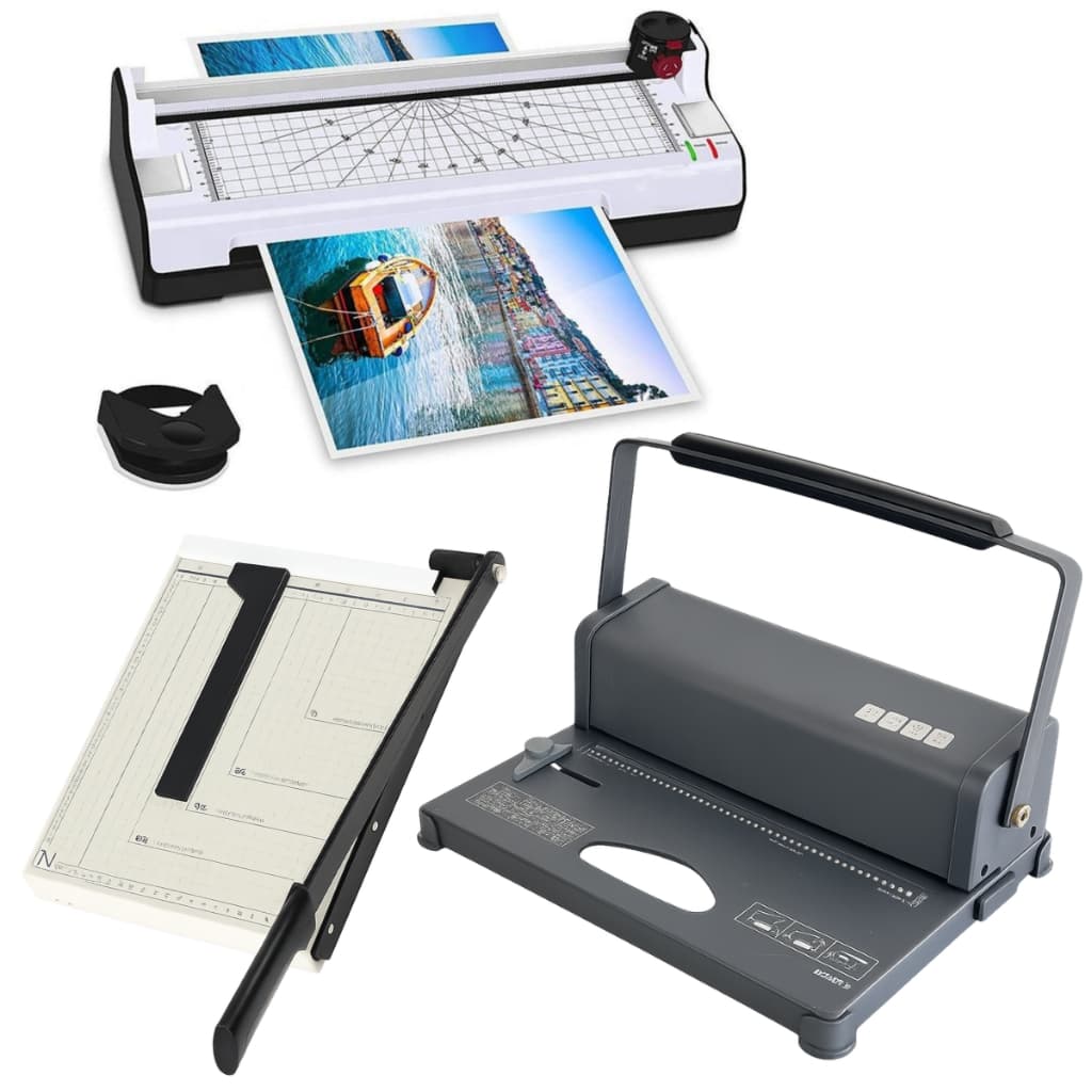 Kit Plastificadora + Encadernadora + Guilhotina 10 Folhas