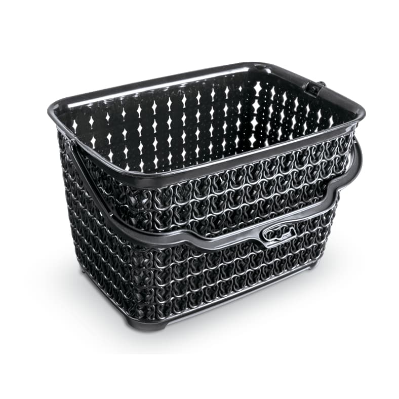 Cesto Preto com Alça Multiuso + Prendedores de Roupas cor PRETO Kit Lavanderia Black