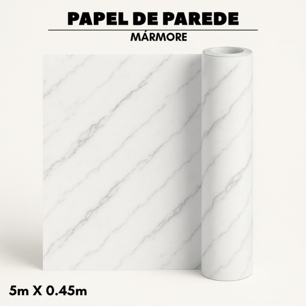 Papel de Parede Adesivo Decorativo Mármore Revestimento para Parede 5x0,45m