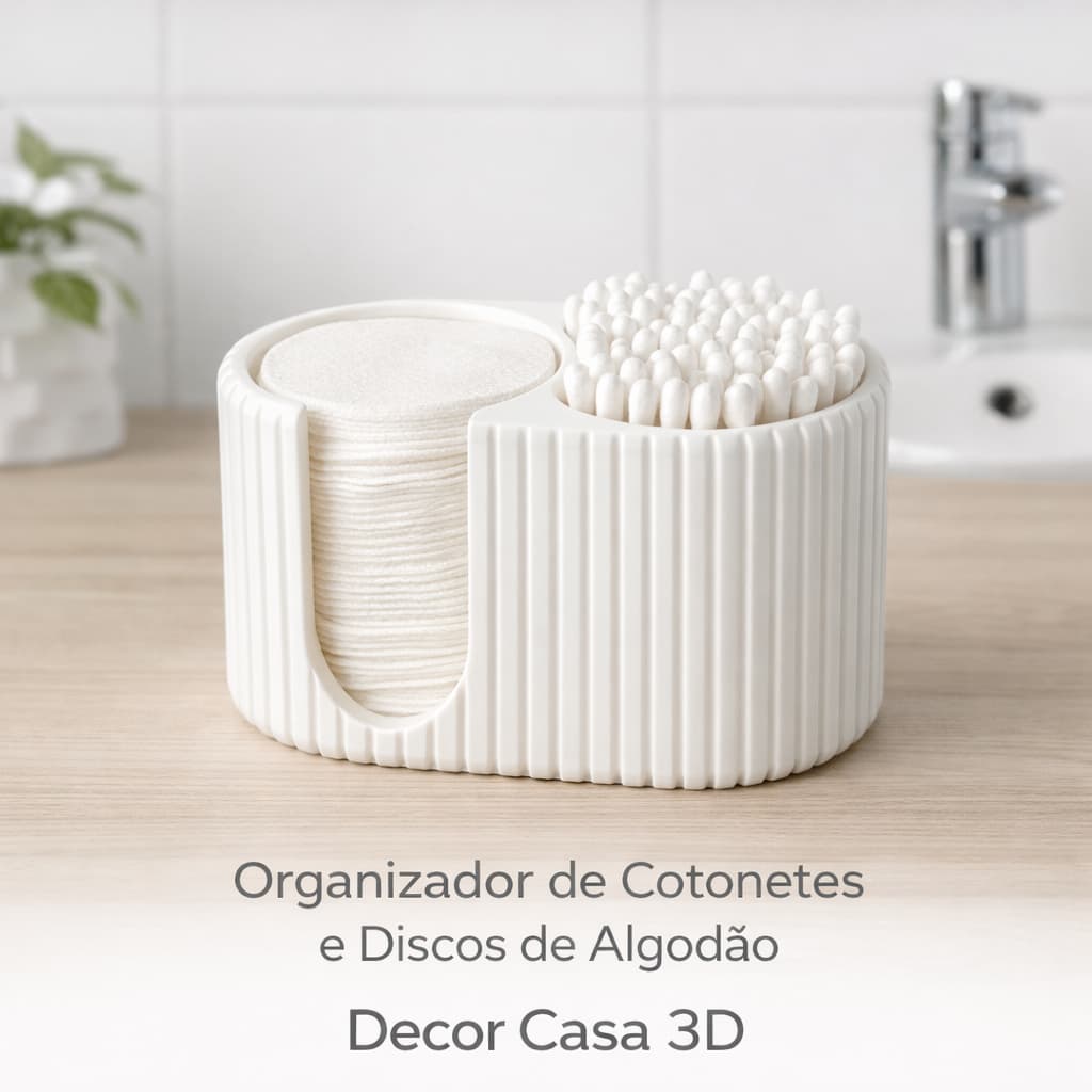Organizador de Cotonetes e Discos de Maquiagem