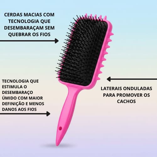 Escova Fitagem De Ondulação Com Cerdas Para Cabelos Cacheados Unissex Cachos
