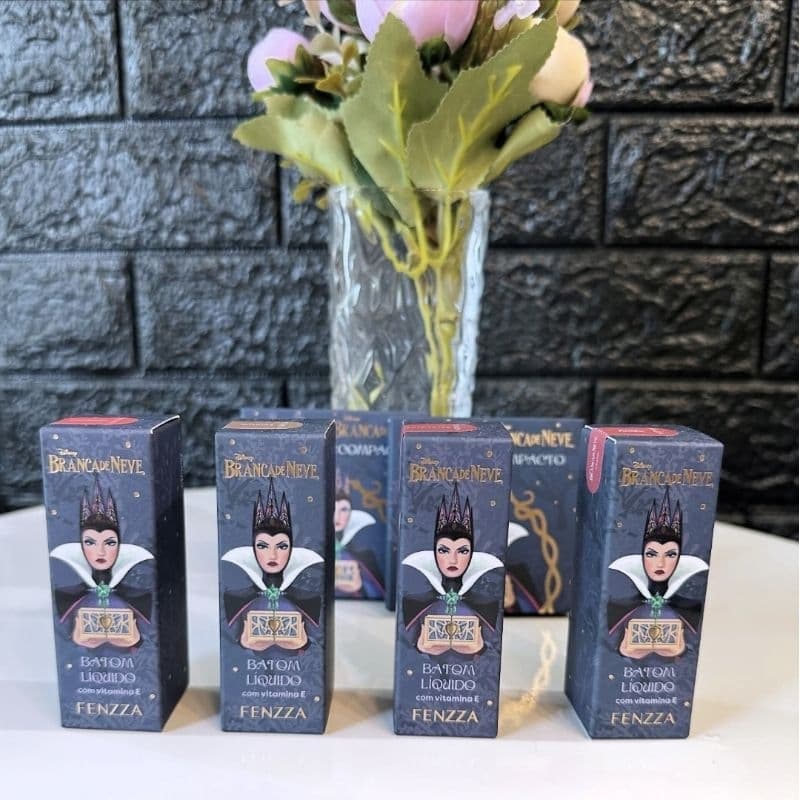 Batom Líquido Matte Fenzza Disney Branca de Neve com Vitamina E - Edição Limitada Rainha Má - Longa Duração